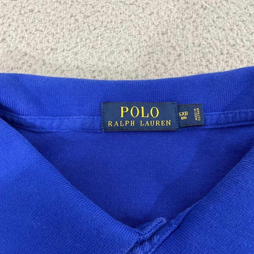 Polo Ralph Lauren Big Pony Polo Men 5XB Blue Orange Cotton 3 Short Sleeve